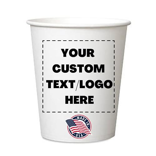 Cupslock Disposable Paper Custom Personalized Coffee cups (8oz-100 Pack)