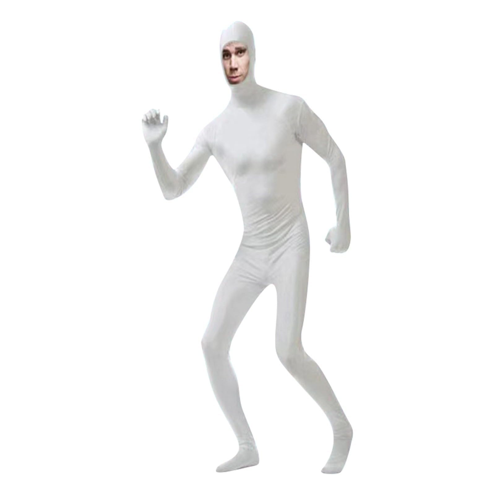 Orange Morph Suit, Full-Body Costume for Role Play & Halloween, Stretchy Orange Bodysuit with Face Opening, Great for Cosplay, Parties, Performances