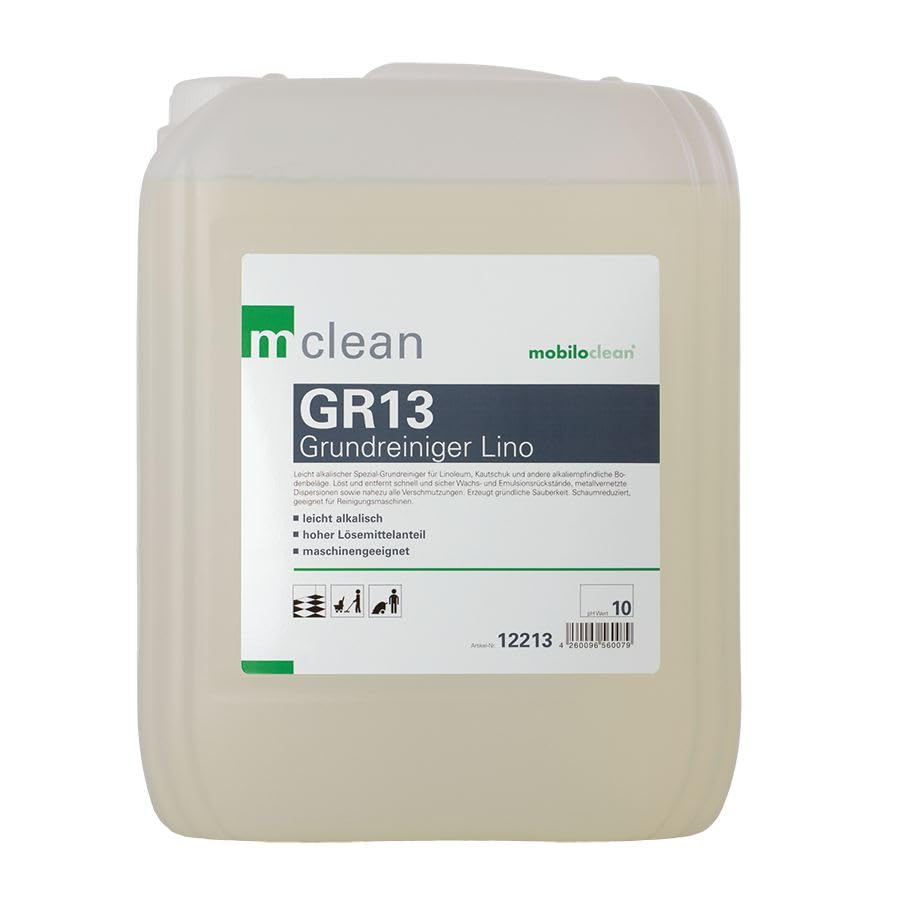 Cleanclub Grundreiniger Lino GR13, 10 L, für Linoleum und Kautschukböden, schaumreduziert, für elastische Beläge