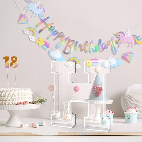 11" Acrylic Letter Charcuterie Tray, Charcuterie Letters Fillable Box for Food, Reusable Serving Cake Candy Dish Display Tray for Birthday Anniversary Party Decoration (Letter H) - Image 3