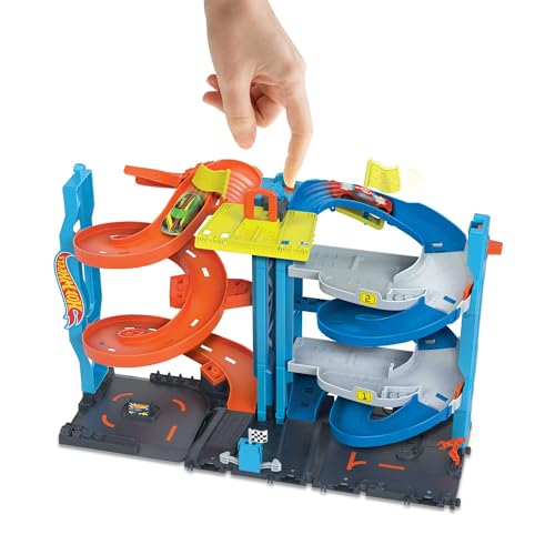 Hot Wheels HKX43 City Toy Car Track Set, Transforming Race Tower, Single To Dual-Mode Racing, With 1:64 Scale Vehicle thumb #3