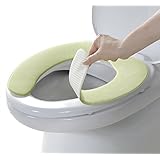 【日本製 消臭 洗える】サンコー ずれない さらっとタイプ トイレ 便座カバー 便座シート 6mm グリーン おくだけ吸着 KN-57