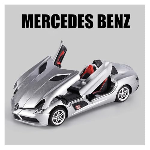 Image of 1:32 Large Mercedees-Benz SLR Sporting Convertible Car Music Boys Toy CAR, DIECAST Metal Pullback Toy CAR with OPENABLE Doors & Light, Best Gifts for Kids [Random Color]
