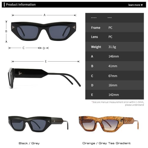 Lunettes de soleil œil de chat aux verres dégradés et rivets rétro - 5