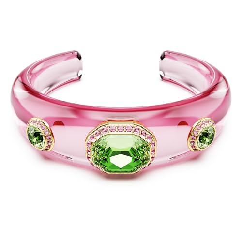 Swarovski Dulcis cuff, Mixed cuts, Multicolored, Gold-tone finish