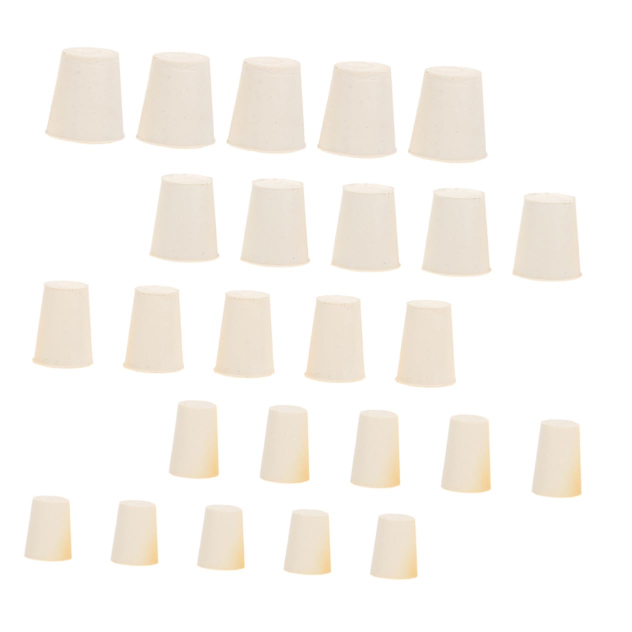 50pcs Laboratory Rubber Stopper Bungs Solid Hole Tapered Flask Plug for Test Tubes High-Temperature Resistant Sealing for Chemical and Medical Use