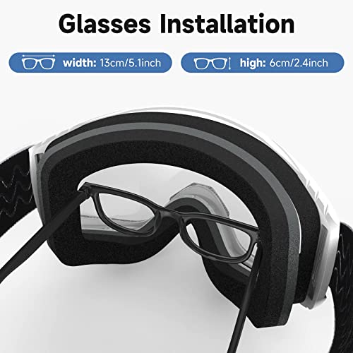 Findway Ski Goggles Otg - Over Glasses Snow Snowboard Goggles For Men Women Adult- Anti-Fog 100% Uv Protection Wide View #TOP4