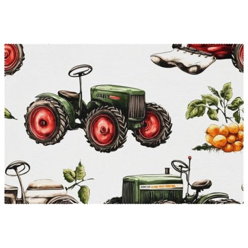 Sets de table tomates et tracteurs pour repas de campagne - 2