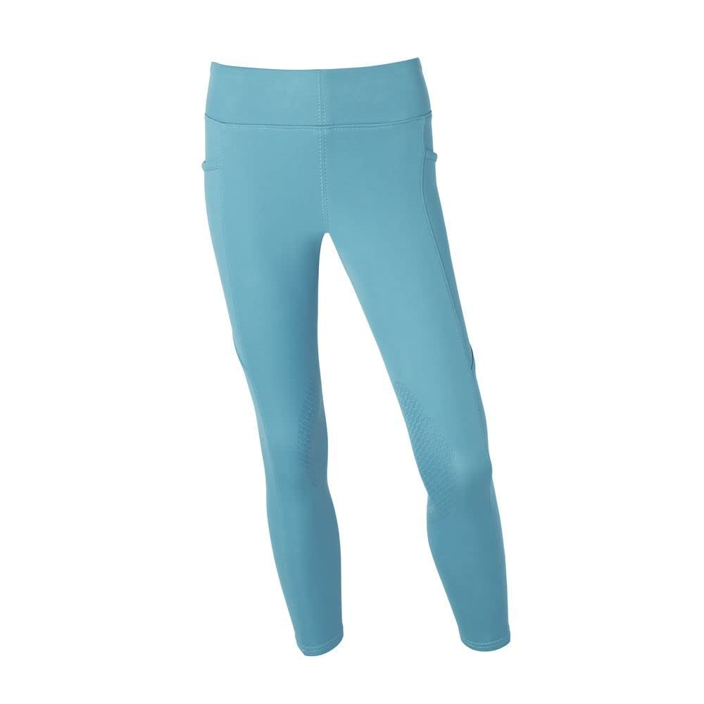 Dover Saddlery Ladies' Bogart Knee-Patch Winter Tight, Color: Azure Blue, Size: Medium
