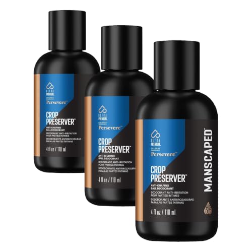 MANSCAPED® The Crop Preserver®, Men's Ball Deodorant Lotion, Male Care Hygiene Moisturizer, Anti-Chafing Groin Protection with Cooling Aloe Vera, Persevere® Scent, 4oz (Pack of 3)