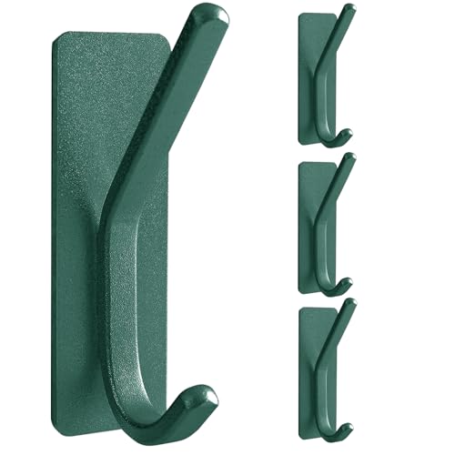 Paoli Heavy Duty Adhesive Hooks,Self-Adhesive Hooks Multiple Colors and Styles 30 lb Maximum Load for Home Schools and Offices?Emerald?Set of 4?