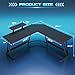 Homall L Shaped Gaming Desk Computer Corner Desk PC Gaming Desk Table with Large Monitor Riser Stand for Home Office Sturdy Writing Workstation (Black, 51 Inch)