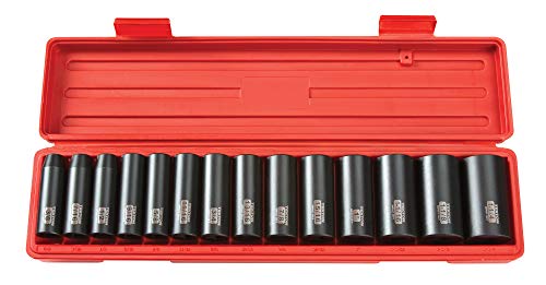 Buy 1 get 1 🔥 TEKTON 1/2 Inch Drive Deep 12-Point Impact Socket Set, 14-Piece (3/8-1-1/4 in.)  4879