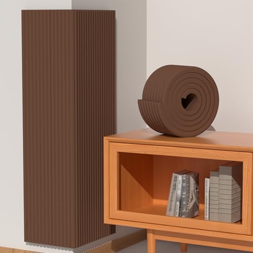 Self-Adhesive Wall Padding for Kids with Autism, DIY Peel and Stick Wall Cushion, Padded Wall Panels for Bedroom, 3D Anti-Collision Wall Padding, Thickening and Widening(Coffee color,7.87 x 39.4 IN)