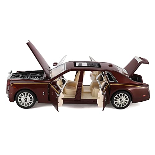 Myjjtys Toy Car Rolls-Royce Phantom 1/24 Metal Die Casting Model Car For 3 4 5 6 7 Year Old Boy Toy With Sound And Light,Classic Car Door Design, Car Logo Can Be Folded(Red) #TOP2