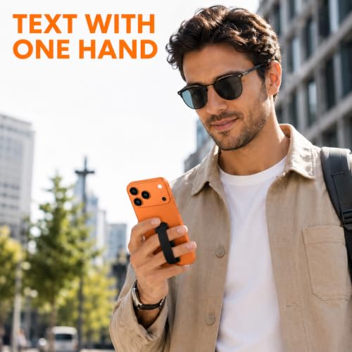 Image of Mizi 3Pack Universal Phone Grip Strap for Smartphones & Mini Tablets, Thin Elastic Finger Holder with Strong 3M Adhesive, Pocket-Friendly Phone Hand Grip for Secure One-Handed Use - Black