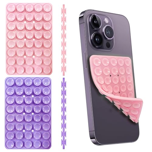 MEMOFYND 10 ventose per telefono in silicone, supporto per telefono auto, ventose per smartphone (nero, bianco, viola, azzurro, verde, blu scuro, grigio