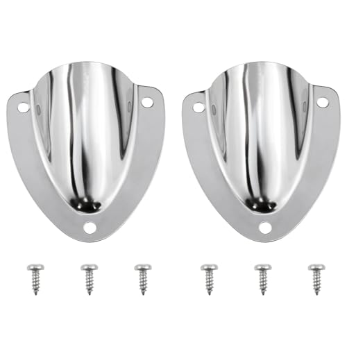 fengxiaomin Stainless Steel Vent Covers Boat Transducer Wiring Covers Boat Clamshell Vents for Yacht Kayak Accessories (with Mounting Screws) 2PCS