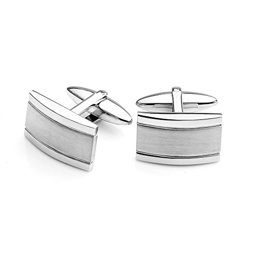 Preisvergleich Produktbild Tribal Steel, Rechteckige Edelstahl-Manschettenknöpfe