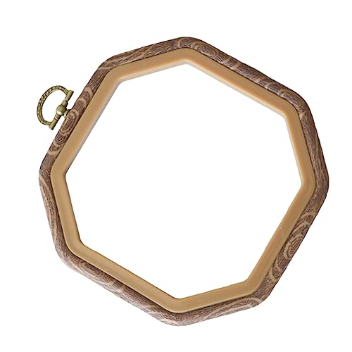 HAWILLOSCH Octagon Embroidery Hoop Imitated Wood Cross Stitch Craft Circle for DIY Projects Durable Design with Skid Texture for Embroidery Lovers