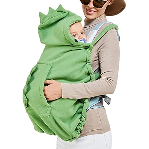 Stroller Cover Baby Carrier Cover Newborn Hooded Stretchy Cloak Reversible, Cloak Kangaroo Hoodie for Mom Baby, Suit for All Seasons -Green Cover