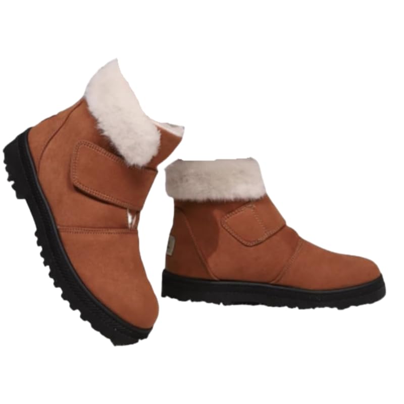 Womens Winter Sports Snow Shoes Comfortable Warm Fur Lined Ankle Outdoor Single Foot Non-Slip Rubber Sole