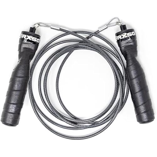 Rx Smart Gear Jump Rope - Black Ops Ergonomic Handles with Trans Black Cable Buff 3.4 | Jump Smart Weighted Speed Rope for Sports & Fitness, MMA, HIIT, Cardio Workout