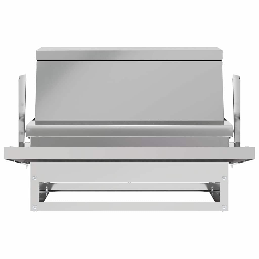 Comedero para gallinas de acero galvanizado, 50 x 40 x 29 cm, resistente a la intemperie, duradero, con pedal de apertura automática, para interiores y exteriores, capacidad de 2 kg, fácil