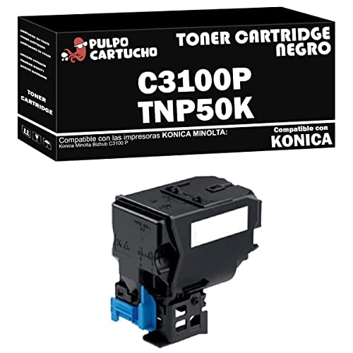 Pulpo Cartucho - Toner C3100P Negro Compatible con Konica Minolta TNP50K / Ref. A0X5154 - Valido para Impresoras Konica Minolta Bizhub C3100 P