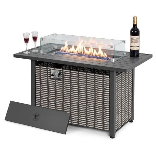 Image of NUU GARDEN 43 Inch Propane Fire Pit Table, 50,000 BTU with Wind Guard