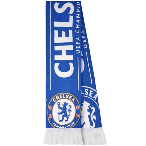 Get Trend Chelsea FC Scarf for Adults & Teens, Champions League Football Soft Knitted Scarf, Lightweight Winter Accessories, Football Gifts for Fans