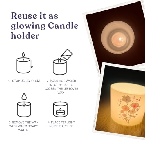 Image of Wildflower Vanilla Candle Set of 2 | Warm Vanilla Home Fragrance Aroma for Candlelight Dinners | Soy Wax, IFRA Certified | Reusable Scented Candles for Gift & Decoration