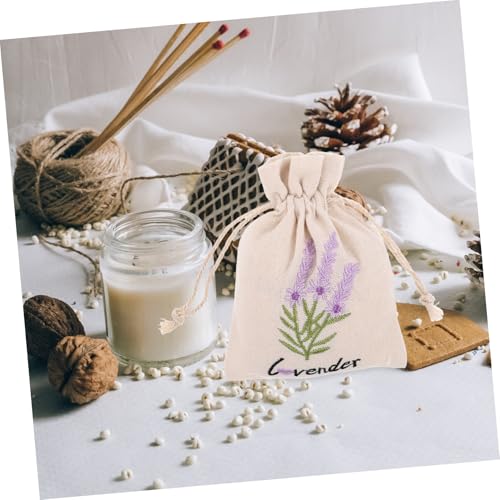 Bolsas de lienzo con cordón lavanda 10 pcs miniatura 6