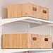MobileVision Bamboo Storage Box, 12”x 9”x 6”, Durable Bin w/ Handles, Stackable - For Toys Bedding Clothes Baby Essentials Arts & Crafts Closet & Office Shelf With (White Clip Included)