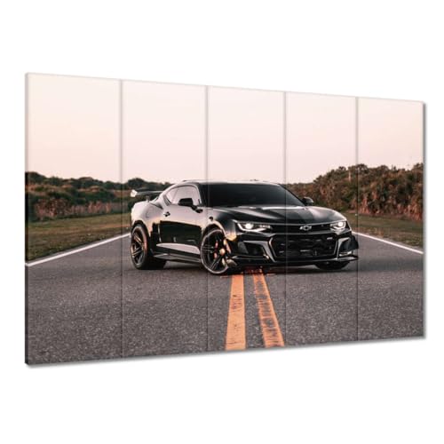 Toile voiture noire haut de gamme 100x70 décoration murale salon
