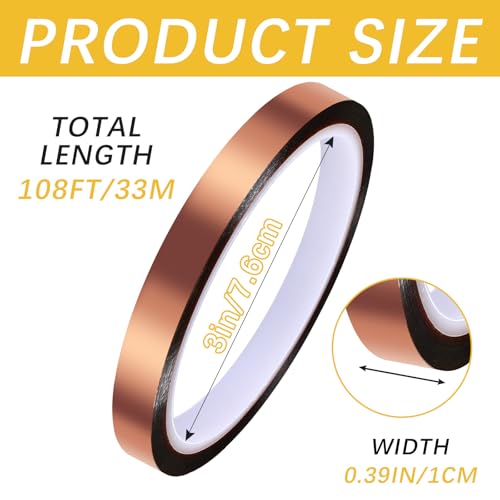 Image of 6 Rolls 10mm x33m 108ft Sublimation Tape,Up to 250℃(480℉),High Temperature Tape for Heat Press,Electronics, Soldering, Circuit Board,Sublimation Heat Tape for Heat Transfer Tape Dispenser
