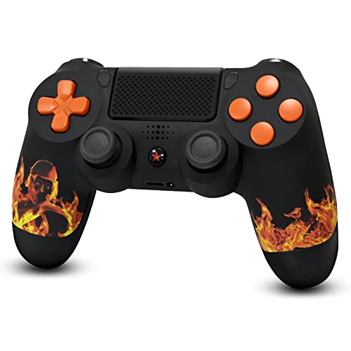 Replacement For Ps4 Controller Wireless Custom, Moofahom Controller Gamepad Joystick For Ps4/Slim/Pro/Windows Pc! (Ghost Of Fire) #TOP3