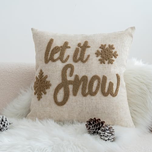 VANNCIO Winter Decorative Pillow Cover, Neutral...