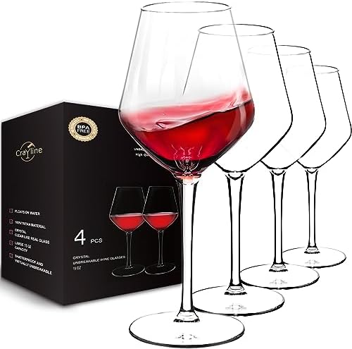 Plastic Wine Glasses Set of 4(15oz) |Unbreakable Wine Glasses with Stem|100% Tritan & BPA Free |Dishwasher Safe| Awesome For Pool, Beach, Travel, Pool, Camping, Beach, Picnic, Everyday Use.