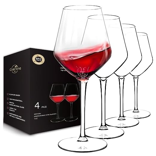 Plastic Wine Glasses Set of 4(15oz) |Unbreakable Wine Glasses with Stem|100% Tritan & BPA Free |Dishwasher Safe| Awesome For Pool, Beach, Travel, Pool, Camping, Beach, Picnic, Everyday Use.