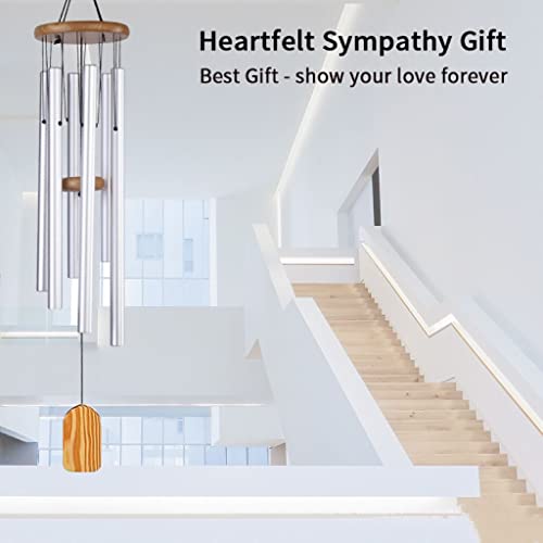 QMAHA Windspiele draußen hängend, deko klangsskin glockens, metal 6 Rohre für Balkon und Garten