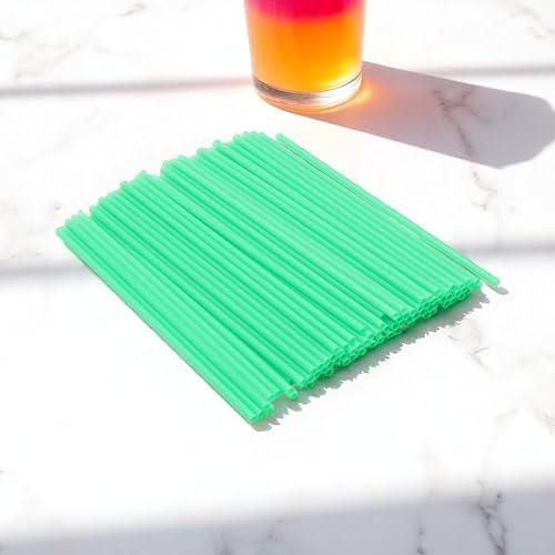 Pitillos desechables verdes rectos 100 piezas miniatura 1