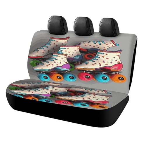Funda de asiento de coche para furgonetas y SUV con divertido estampado de patines