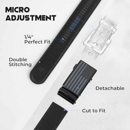 SANSTHS Men's Belts Leather Ratchet Dress Belts for Men with Adjustable Slide Buckle in Gift Box3