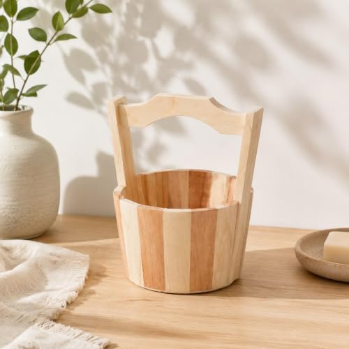 Cubo almacenamiento madera para baño compacta perfk rústico 7