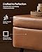 VASAGLE EKHO Collection - Storage Ottoman Bench, Entryway Bedroom Bench, 15 Gallons, Synthetic Leather with Stitching, Mid-Century Modern, Safety Hinges, Loads 660 lb, Caramel Brown ULOM074K01