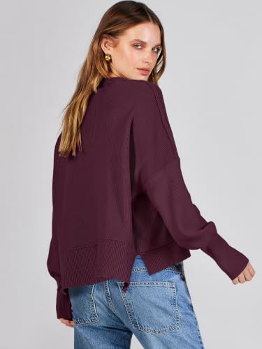 Image of ANRABESS Cropped Sweaters for Women Long Sleeve Oversized Fall Outfits