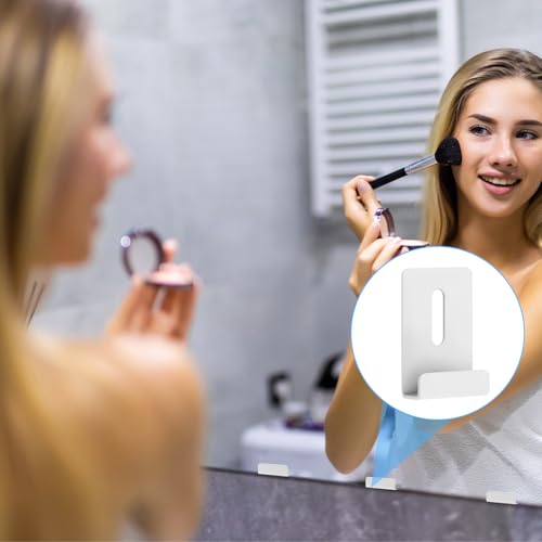 Image of 8 Pack Mirror Clips 1 /4 inch, Mirror Clips for Wall Mounting White Mirrors Hanging Kit with Screw White Metal Mirrors Mounting Hardware for Wall Mountings Frameless Billboard Display
