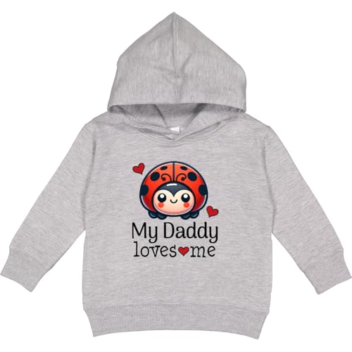 inktastic Daddy Loves Me Ladybug Toddler Hoodie 5-6 Heather 45223
