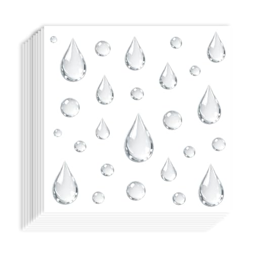 AHANDMAKER 20 Sheets Self-Adhesive Water Drops Sticker Raindrop Planner Stickers